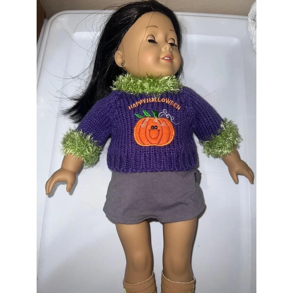 American Girl Doll handmade crochet yarn 18 inch doll halloween sweater